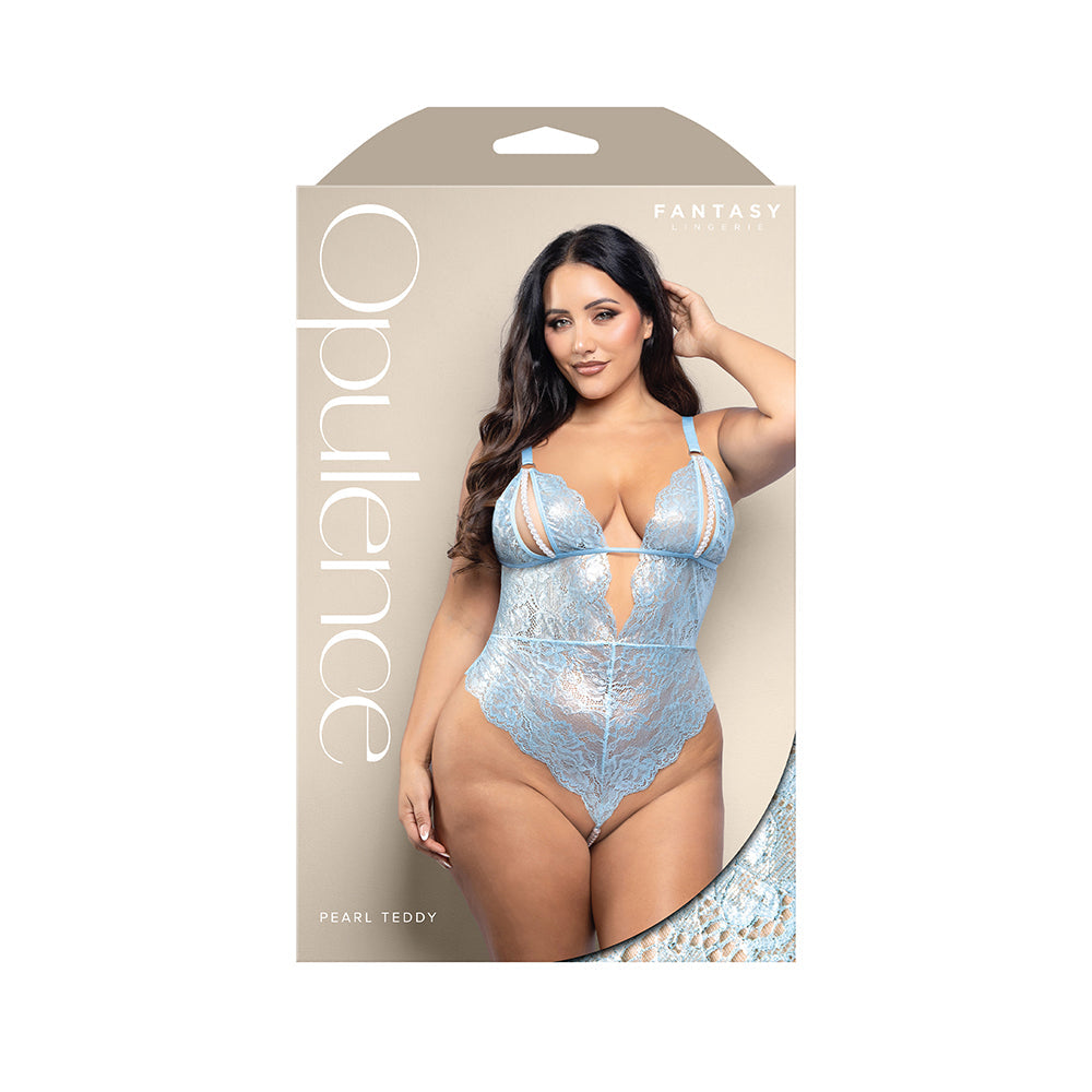 Opulence Split Cup Teddy with Pearl Crotch - Queen Size